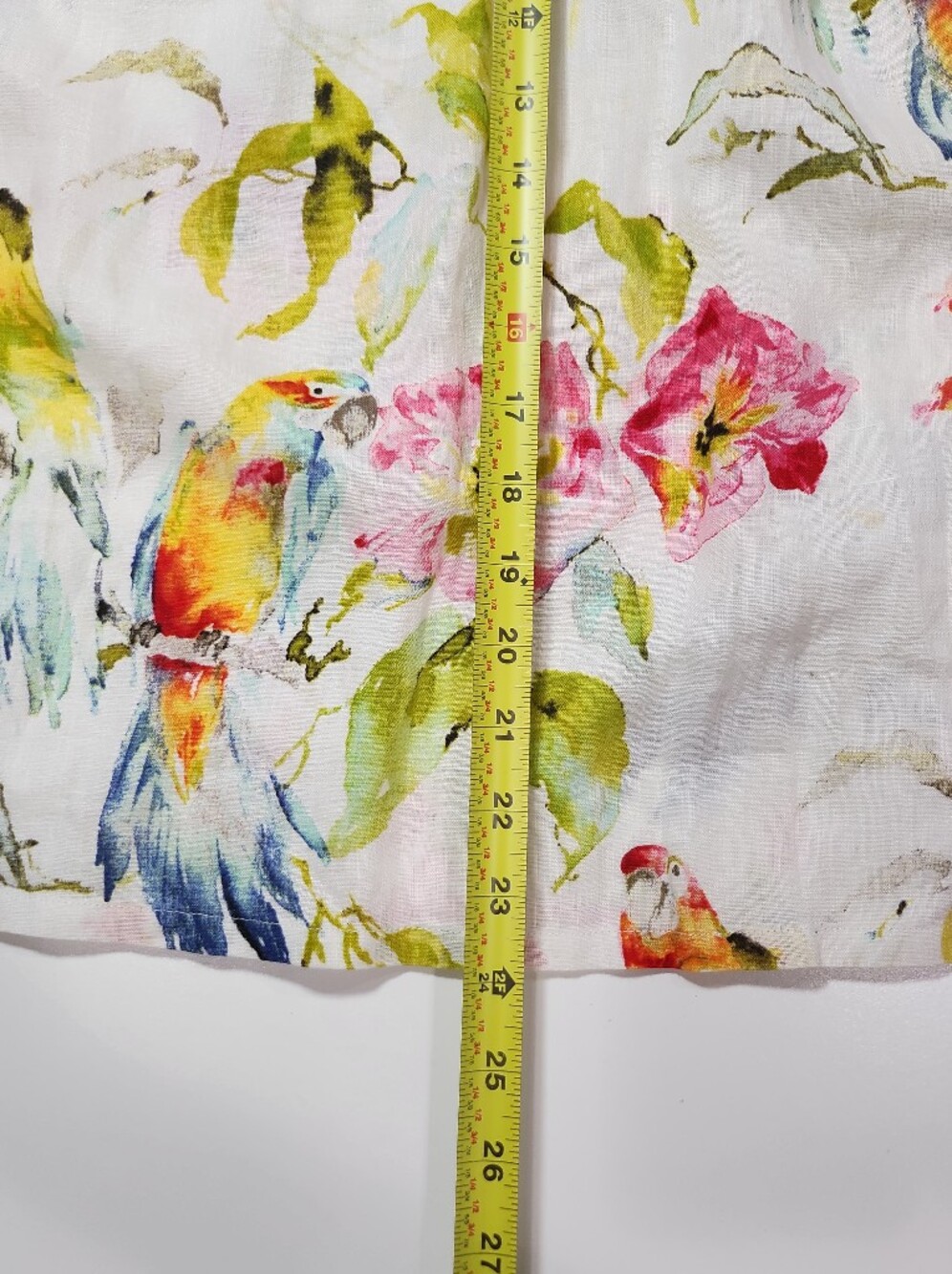 Tommy Bahama 100% Linen Tropical Parrot Floral Halter Top Back-Tie Blouse - Picture 14 of 15